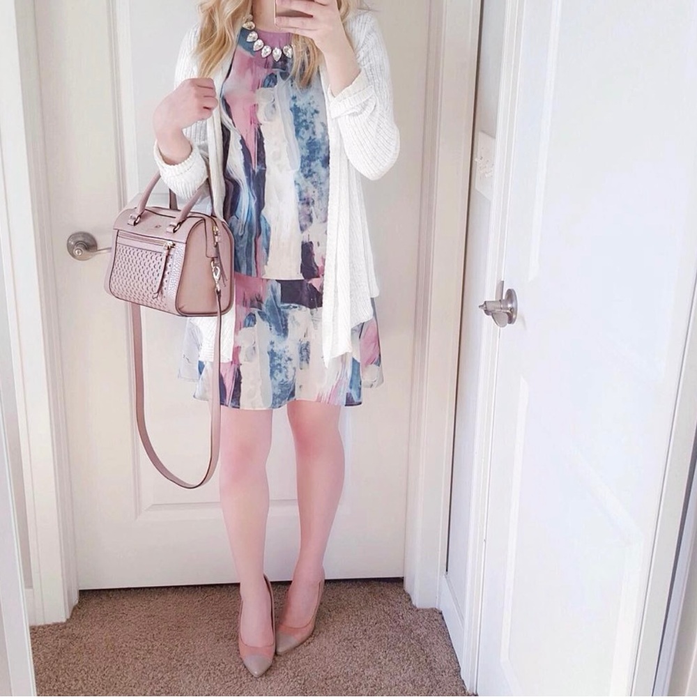 Abstract Drop Waist Mini Dress | Size XS
